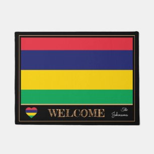 Mauritius & Mauritian Flag house /sports Welcome Doormat