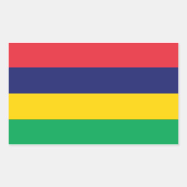 Mauritius – Mauritian Flag Rectangular Sticker (Front)