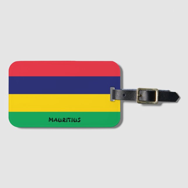 Mauritius National Flag Patriotic Luggage Tag (Front Horizontal)