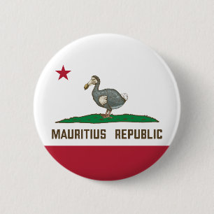 Mauritius Republic California Flag Dodo Button