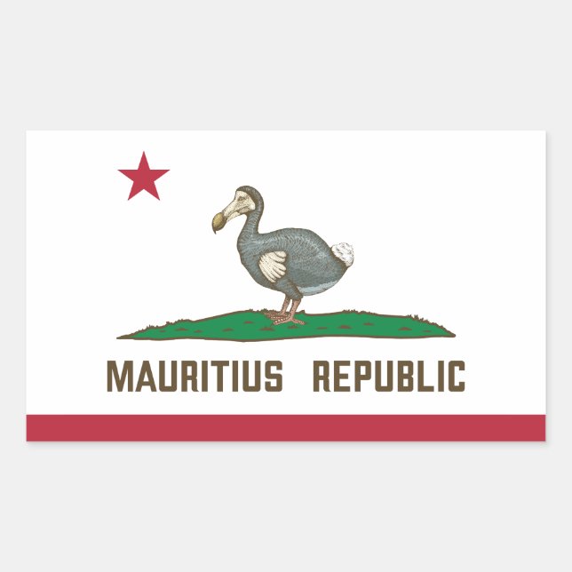 Mauritius Republic California Flag Dodo Rectangular Sticker (Front)