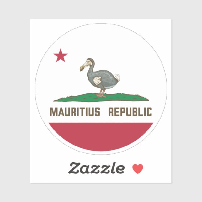 Mauritius Republic California Flag Dodo Sticker (Sheet)