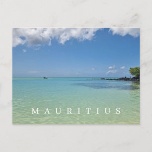 Mauritius sea and sky view postcard