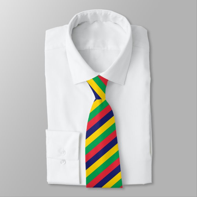 Mauritius Ties, fashion Mauritius Flag, business Neck Tie (Tied)