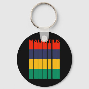 Mauritius Vintage Mauritian Flag Vacation Keychain