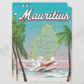 Mauritius vintage travel poster (Front/Back)