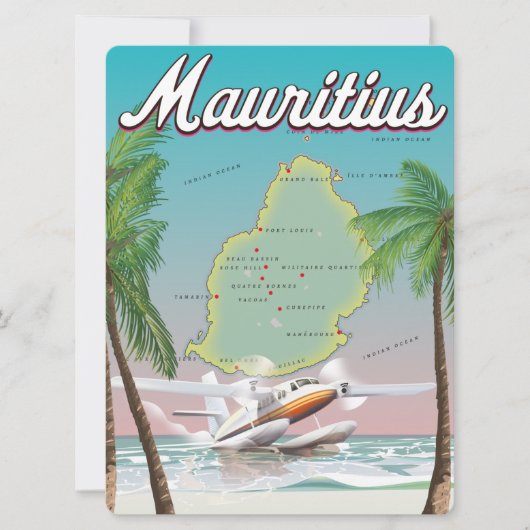 Mauritius vintage travel poster (Front)