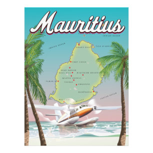 Mauritius vintage travel poster