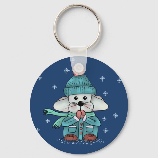 Maus im Schnee Keychain (Front)