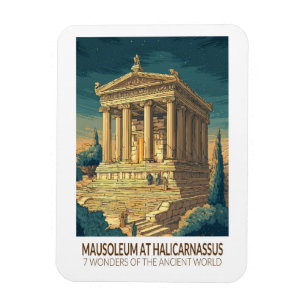 Mausoleum at Halicarnassus 7 Wonders of the World Magnet