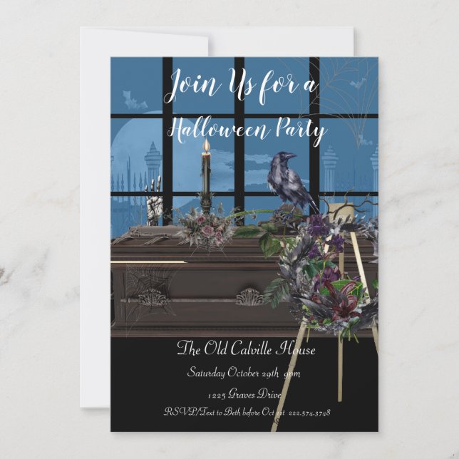  Mausoleum Halloween  Party,  Invitation (Front)