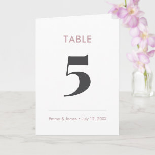 Mauve Ampersand Table Number (Folded)