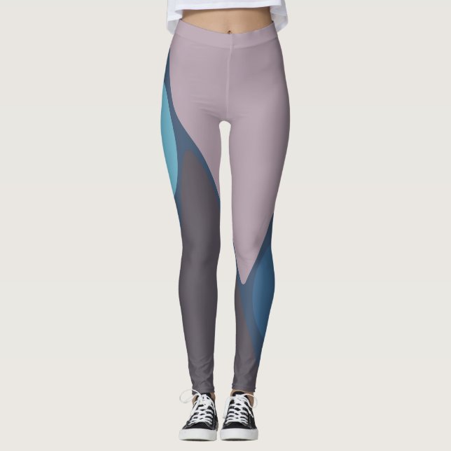 Mauve and blue graphic II Leggings (Front)
