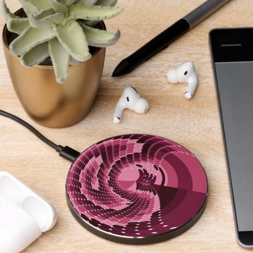 Mauve and brown abstract dimond background  wireless charger 