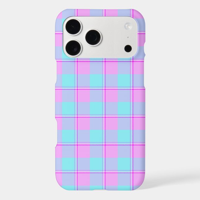 Mauve and Coastal Mist Plaid Case-Mate iPhone Case (Back)
