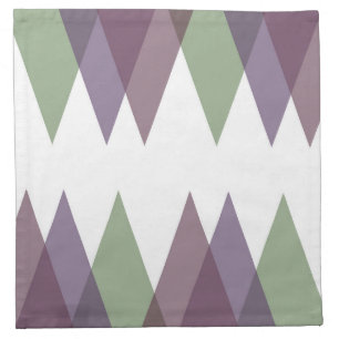 Mauve and green triangles cloth napkin