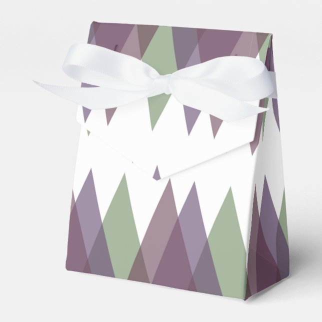 Mauve and green triangles favor boxes (Front Side)