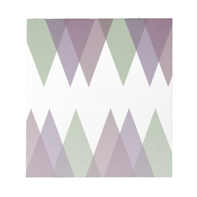 Mauve and green triangles notepad (Front)