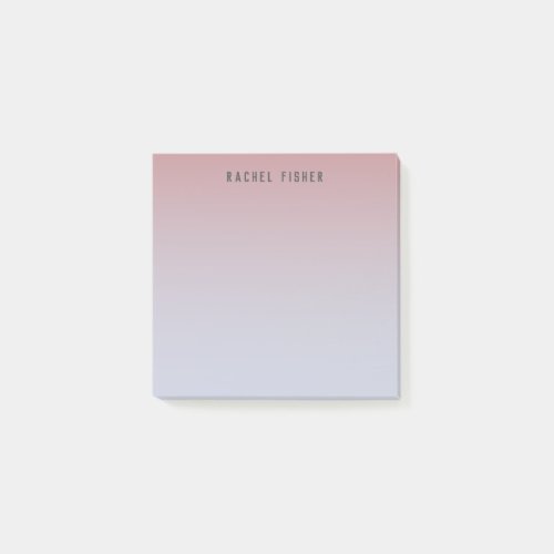 Mauve and Light Blue Sunset Ombre Personalized Post_it Notes