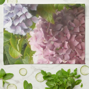 Mauve and  Pink Hydrangeas Kitchen Towel