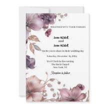 Mauve and Pony Wedding Invitation