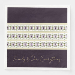 Mauve and Purple Floral Paper Dinner Napkins