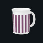 Mauve and white candy stripes beverage pitcher<br><div class="desc">Mauve and white candy stripes</div>