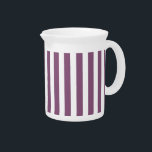 Mauve and white candy stripes beverage pitcher<br><div class="desc">Mauve and white candy stripes</div>