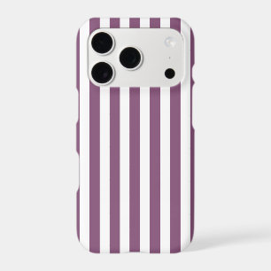 Mauve and white candy stripes iPhone 17 pro case