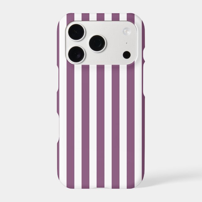 Mauve and white candy stripes Case-Mate iPhone case (Back)