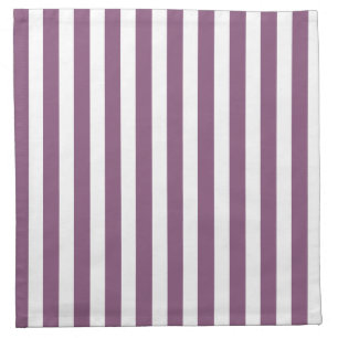 Mauve and white candy stripes cloth napkin