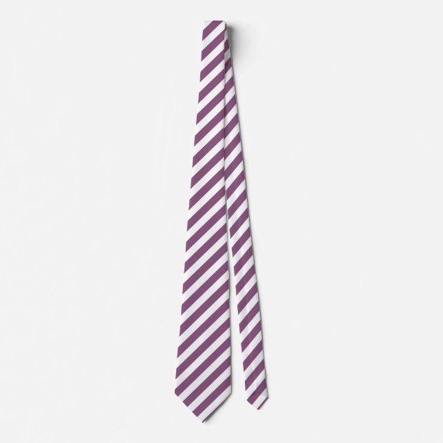 Mauve and white candy stripes neck tie (Front)