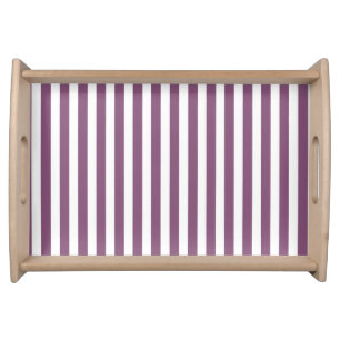Mauve and white candy stripes serving tray