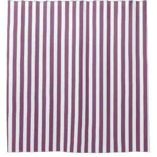 Mauve and white candy stripes shower curtain