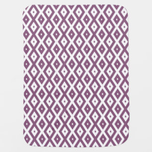 Mauve and white diamond pattern baby blanket