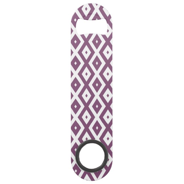 Mauve and white diamond pattern bar key (Front)