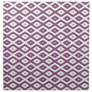 Mauve and white diamond pattern cloth napkin