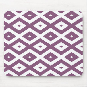 Mauve and white diamond pattern mouse pad