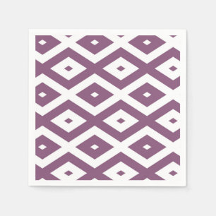 Mauve and white diamond pattern napkins