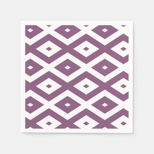 Mauve and white diamond pattern napkins (Front)