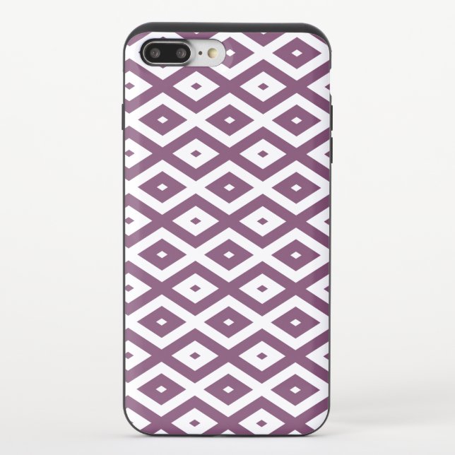 Mauve and white diamond pattern uncommon iPhone case (Back)