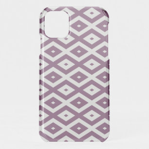 Mauve and white diamond pattern iPhone 11 case