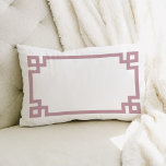 Mauve and White Greek Key | Editable Colors Lumbar Pillow<br><div class="desc">Design your own custom throw pillow in any color combination to perfectly coordinate with your home decor in any room! Use the design tools to change the background color and the Greek key border color, or add your own text to include a name, monogram initials or other special text. Every...</div>