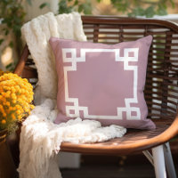 Mauve and White Greek Key | Editable Colors