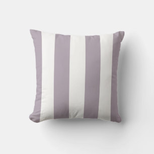 Mauve and White Striped Throw Pillow