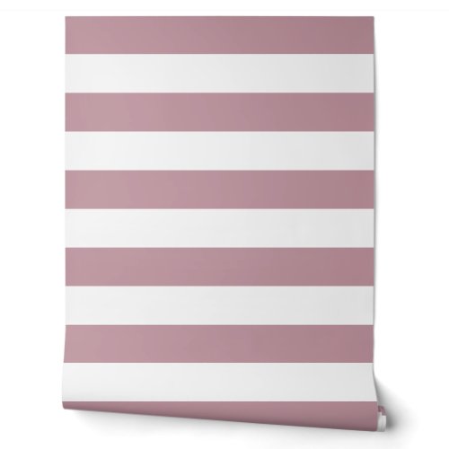 Mauve and White Wide Horizontal Stripes Wallpaper Mauve and White Wide Horizontal Stripes Wallpaper