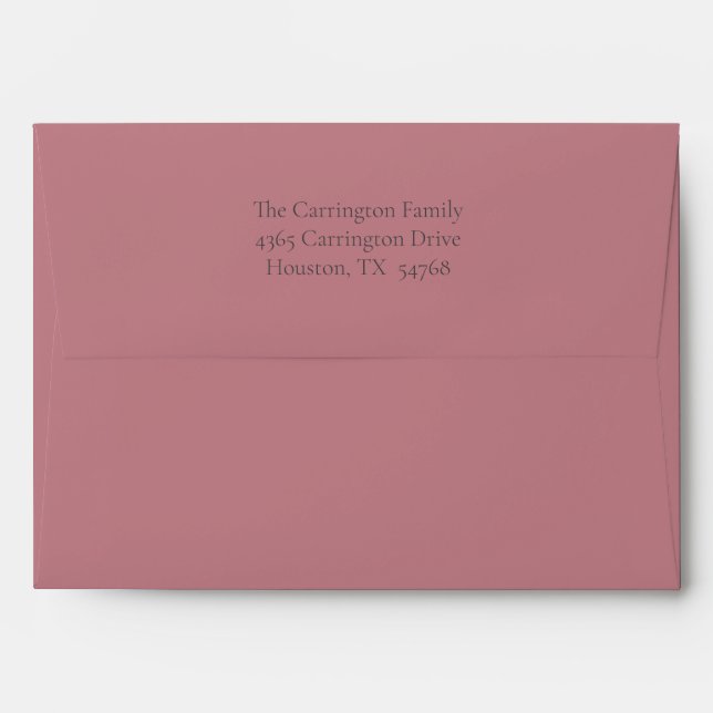 Mauve Baby Birth Announcement Envelope (Back (Top Flap))