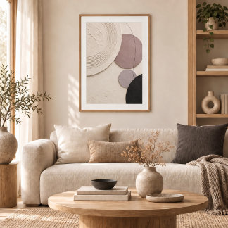 Mauve Balance | Minimal Abstract Plaster Art Print