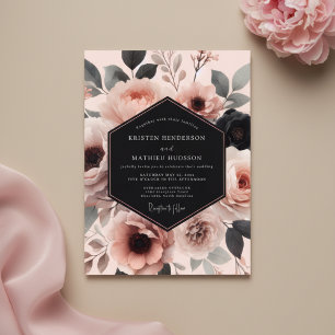 Mauve Bloom Romantic Wedding Invitation