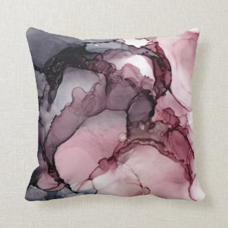 Mauve Blush Grey Abstract Throw Pillow